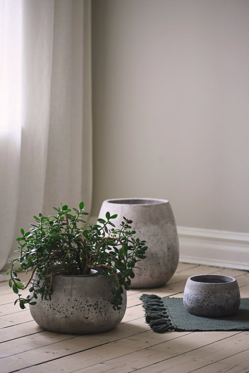 Porto, Pot, dia24xH14cm, Whitewash